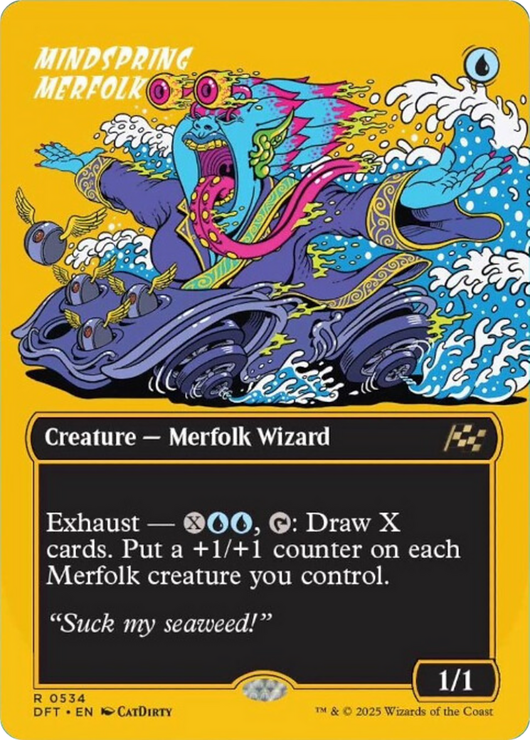 Mindspring Merfolk (Borderless) (First-Place Foil) [Aetherdrift] | Galaxy Games LLC