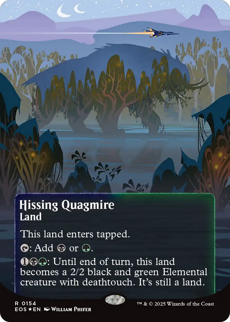 Hissing Quagmire (0154) (Borderless) (Galaxy Foil) [Edge of Eternities: Stellar Sights] | Galaxy Games LLC