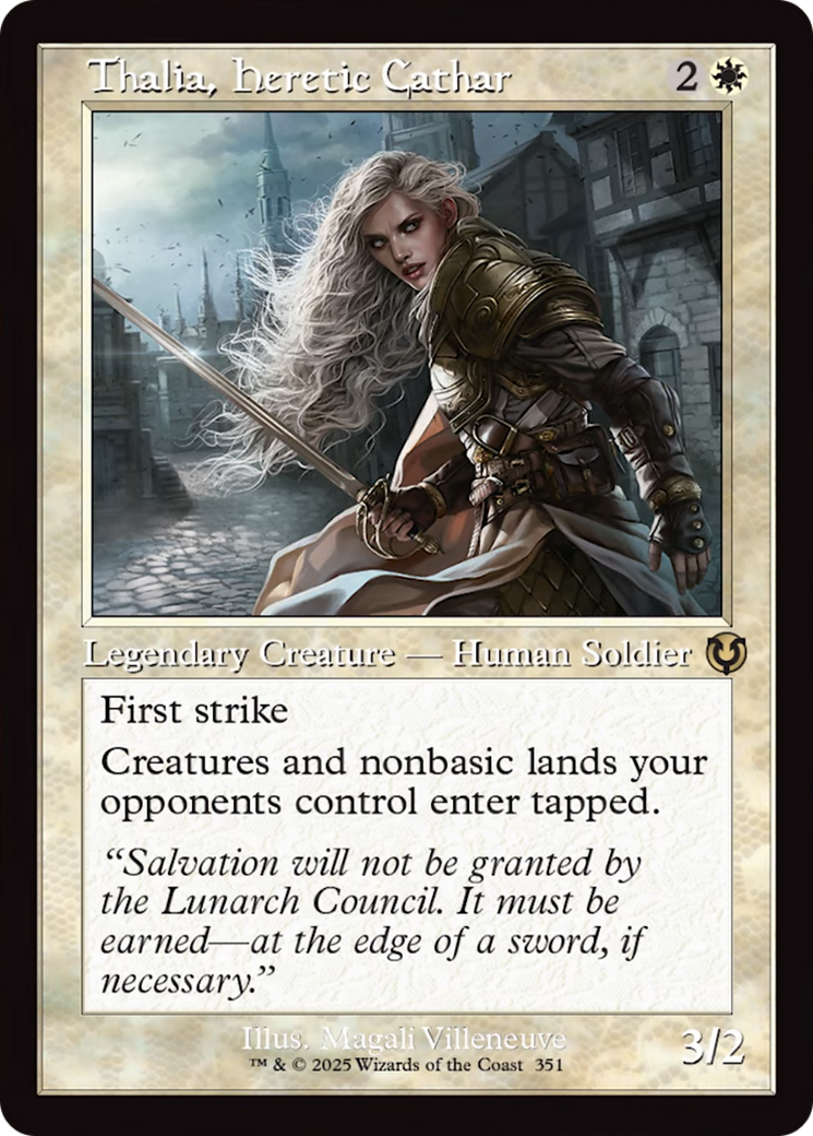 Thalia, Heretic Cathar (Retro Frame) [Innistrad Remastered] | Galaxy Games LLC