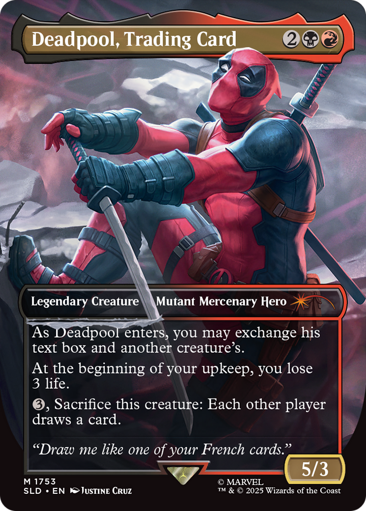 Deadpool, Trading Card (Rainbow Foil) [Secret Lair Drop Series] | Galaxy Games LLC