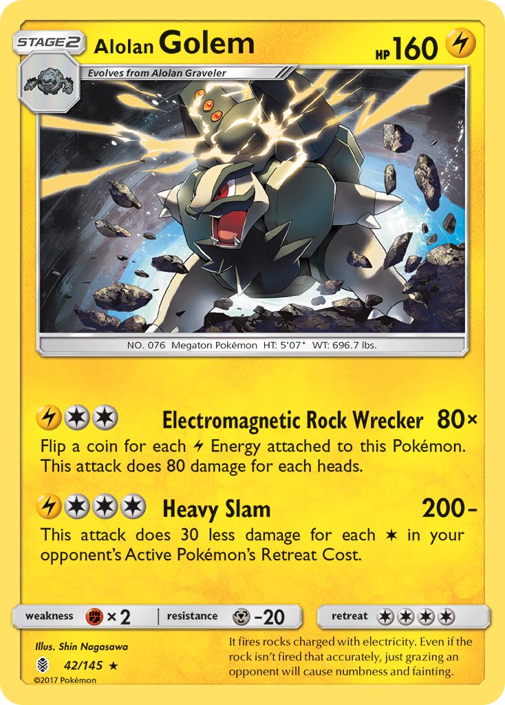 Alolan Golem (42/145) (Cosmos Holo) (Blister Exclusive) [Sun & Moon: Guardians Rising] | Galaxy Games LLC