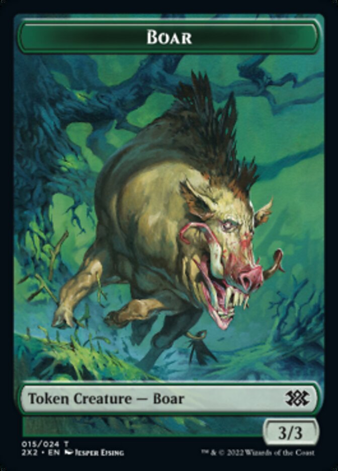 Boar // Knight Double-Sided Token [Double Masters 2022 Tokens] | Galaxy Games LLC