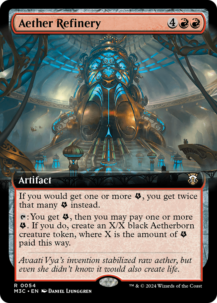 Aether Refinery (Extended Art) (Ripple Foil) [Modern Horizons 3 Commander] | Galaxy Games LLC