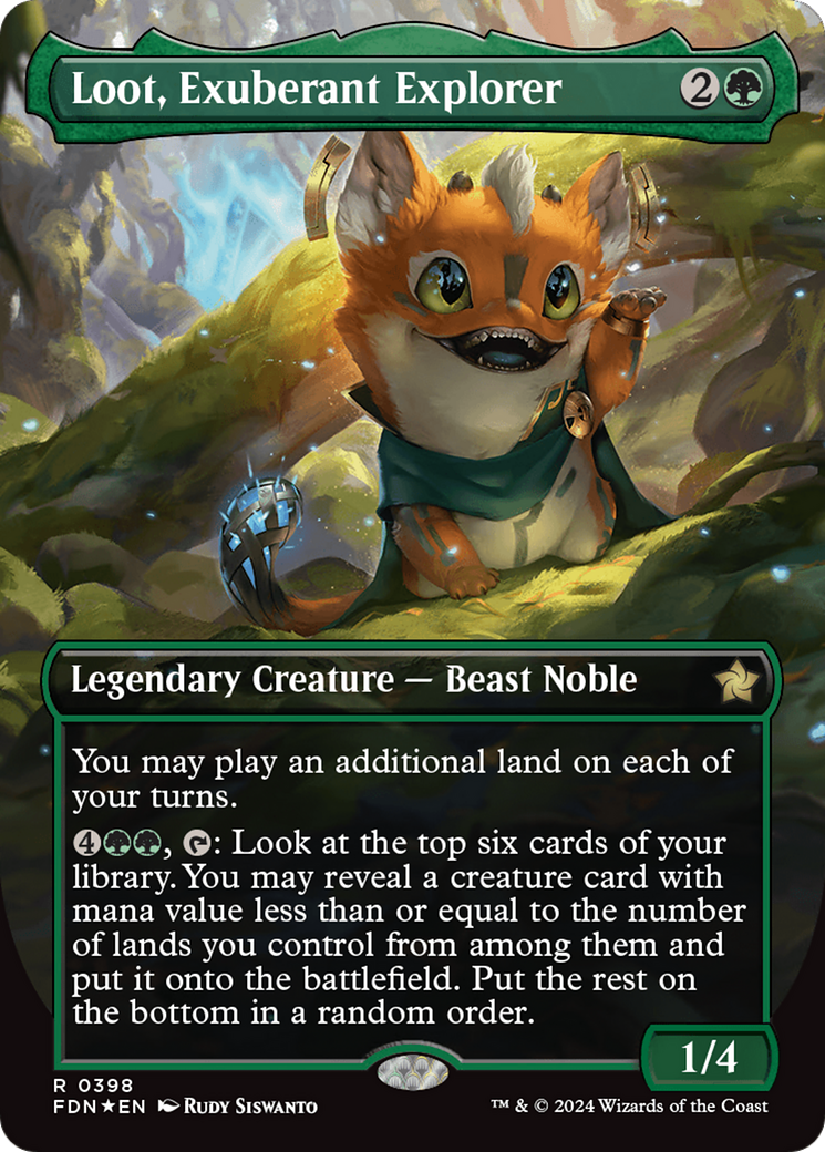 Loot, Exuberant Explorer (Borderless) (Mana Foil) [Foundations] | Galaxy Games LLC