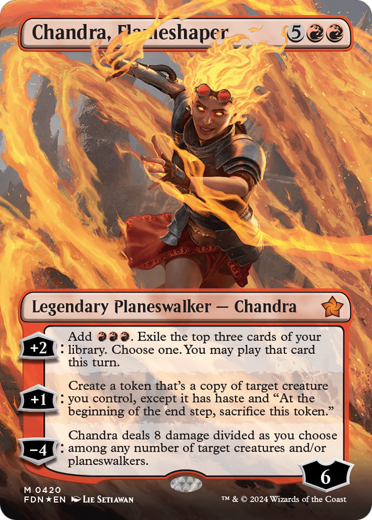 Chandra, Flameshaper (Borderless) (Mana Foil) [Foundations] | Galaxy Games LLC