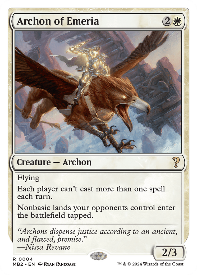 Archon of Emeria (White Border) [Mystery Booster 2] | Galaxy Games LLC