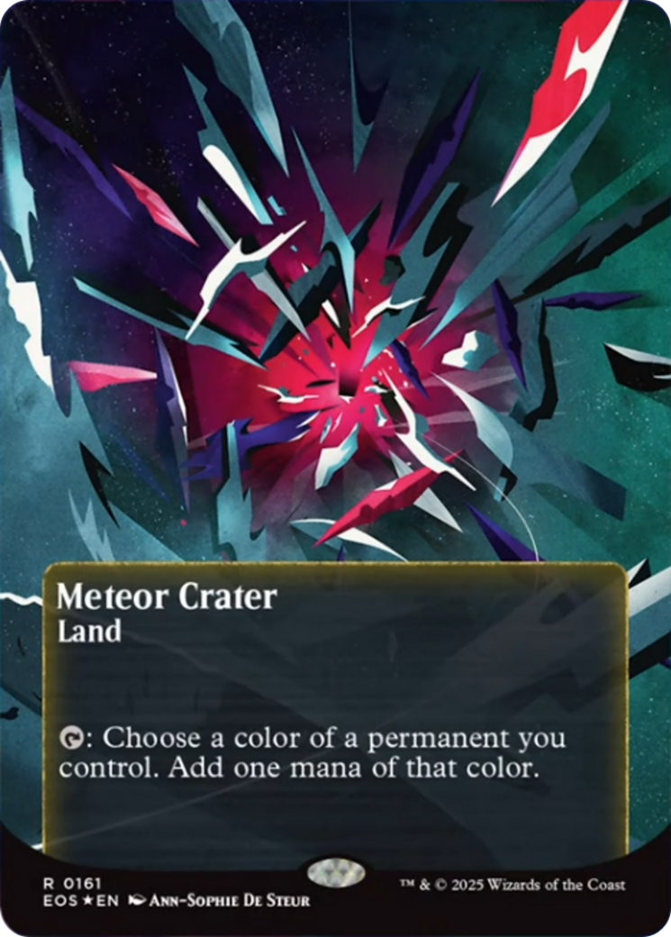 Meteor Crater (0161) (Borderless) (Galaxy Foil) [Edge of Eternities: Stellar Sights] | Galaxy Games LLC