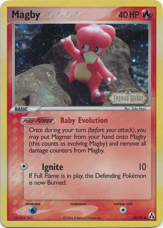 Magby (58/92) (Stamped) [EX: Legend Maker] | Galaxy Games LLC