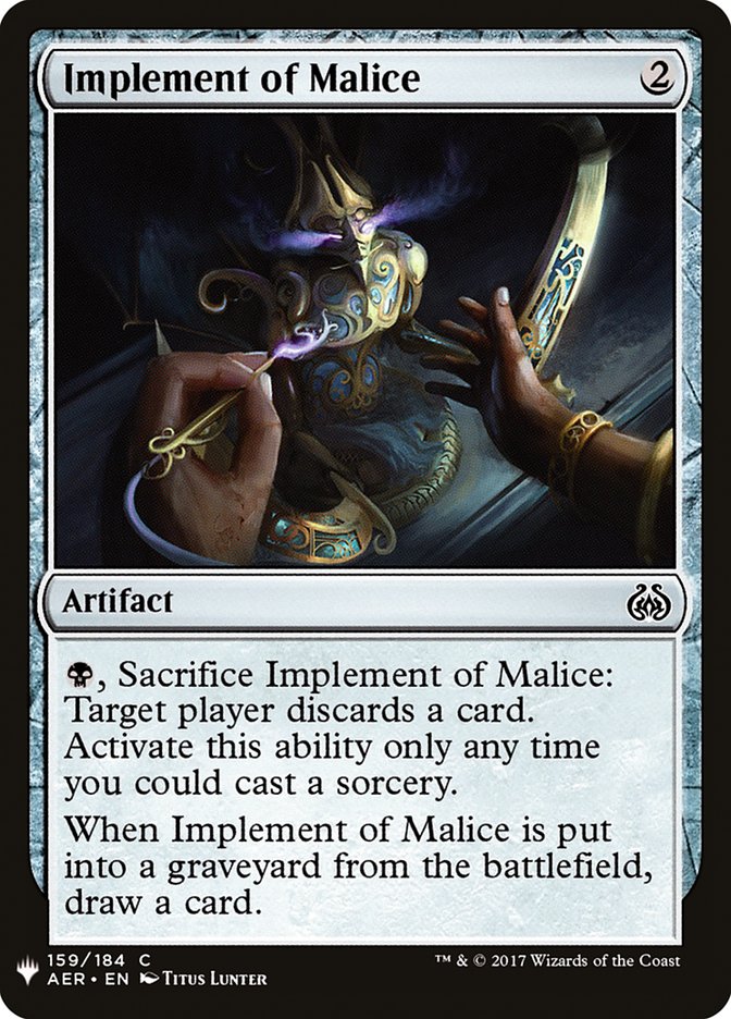 Implement of Malice [Mystery Booster] | Galaxy Games LLC