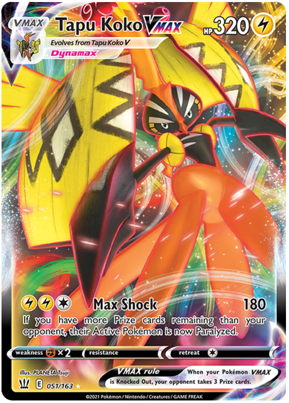 Tapu Koko VMAX (051/163) [Sword & Shield: Battle Styles] | Galaxy Games LLC