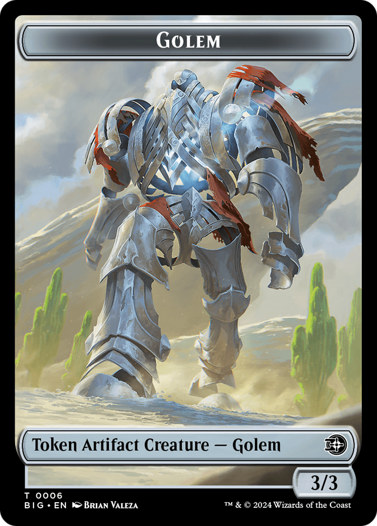 Mercenary // Golem Double-Sided Token [Outlaws of Thunder Junction Tokens] | Galaxy Games LLC