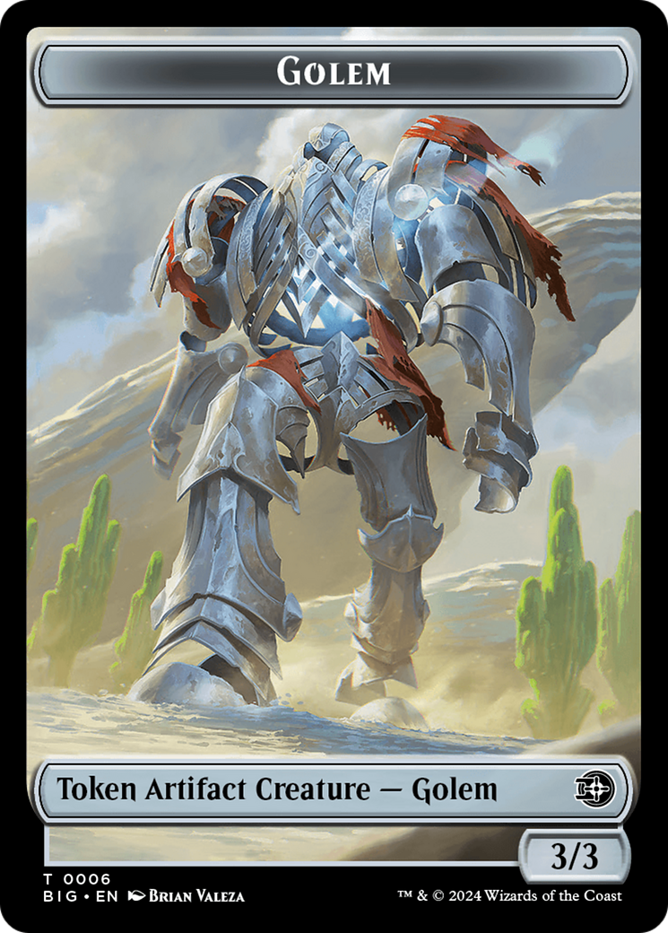 Treasure // Golem Double-Sided Token [Outlaws of Thunder Junction Tokens] | Galaxy Games LLC