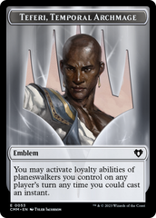 Clue // Emblem - Teferi, Temporal Archmage Double-Sided Token [Commander Masters Tokens] | Galaxy Games LLC