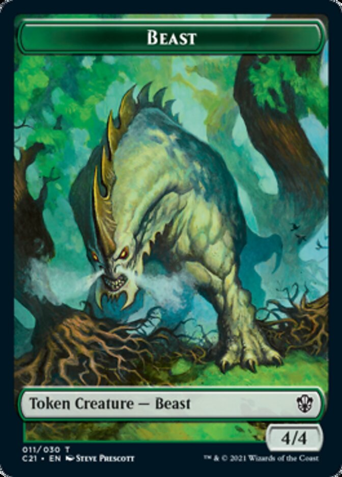 Beast (011) // Insect Double-Sided Token [Commander 2021 Tokens] | Galaxy Games LLC