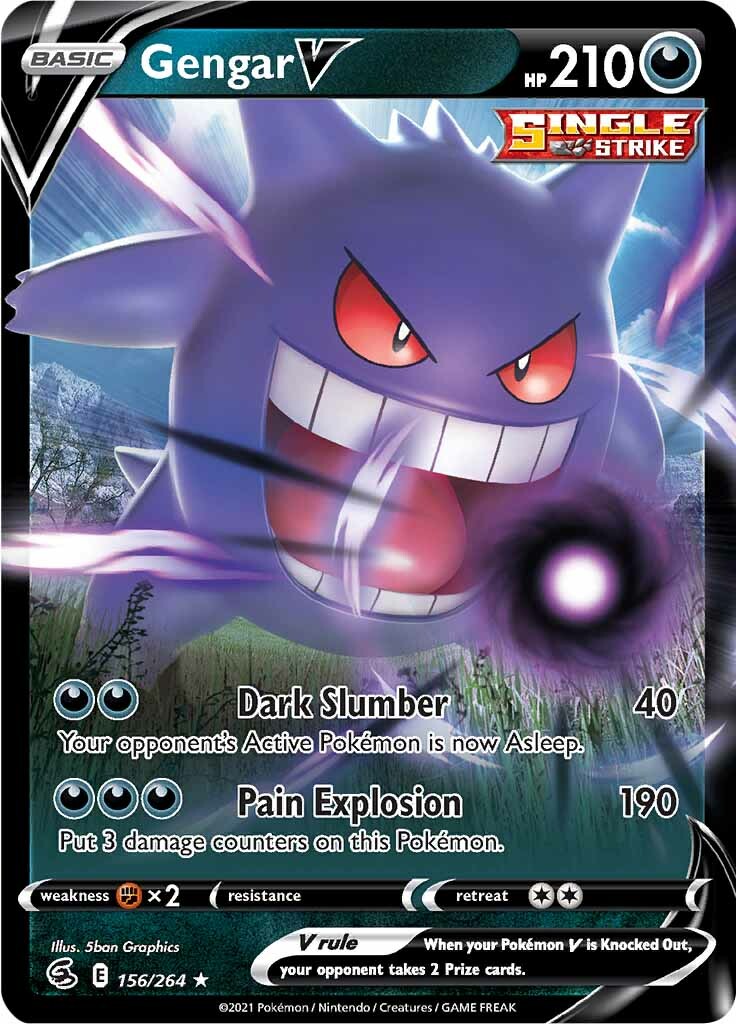 Gengar V (156/264) [Sword & Shield: Fusion Strike] | Galaxy Games LLC