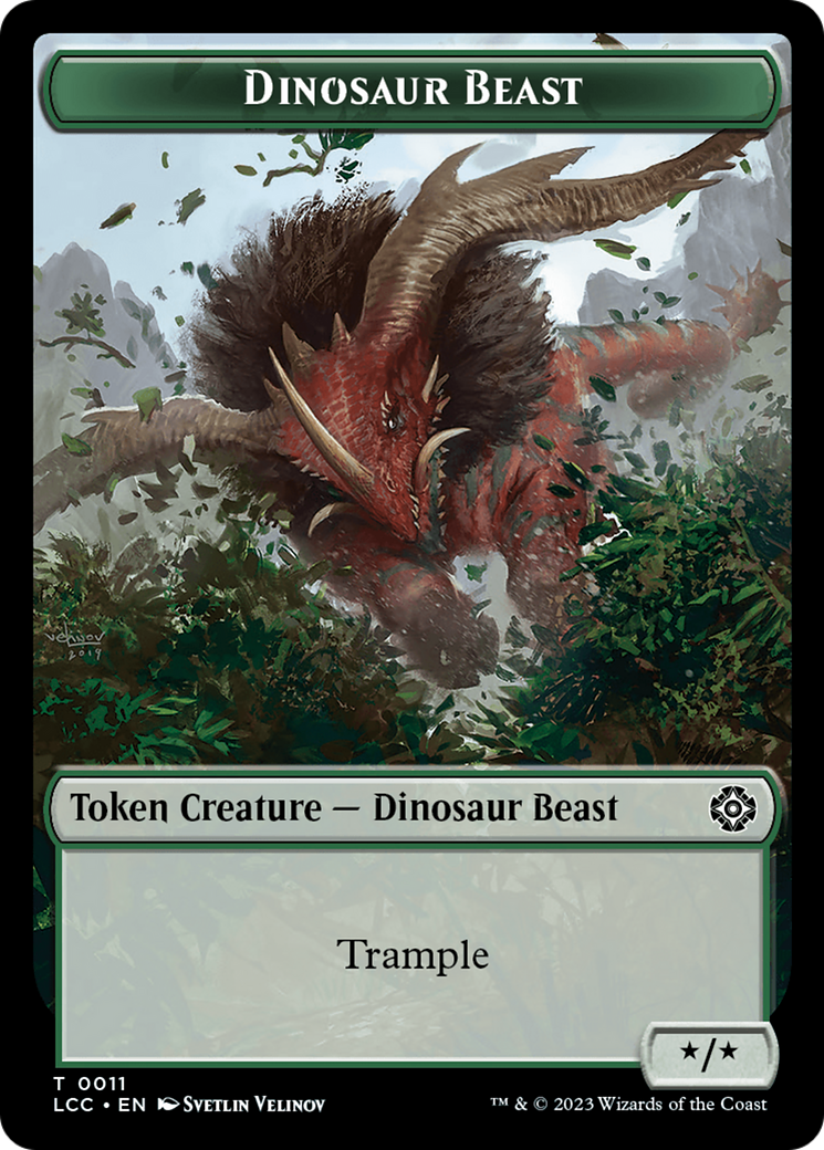 Dinosaur Beast // Dinosaur Double-Sided Token [The Lost Caverns of Ixalan Commander Tokens] | Galaxy Games LLC