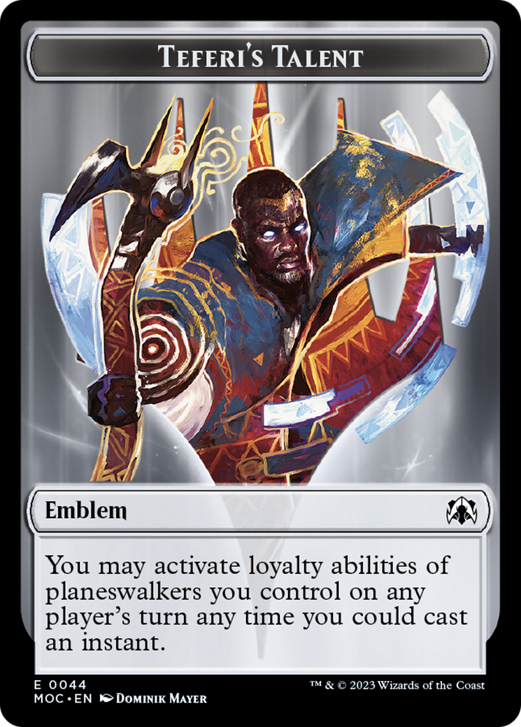 Phyrexian Myr // Teferi's Talent Emblem Double-Sided Token [March of the Machine Tokens] | Galaxy Games LLC