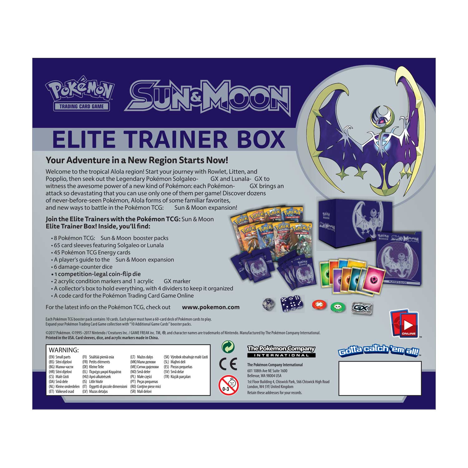 Sun & Moon - Elite Trainer Box (Lunala) | Galaxy Games LLC
