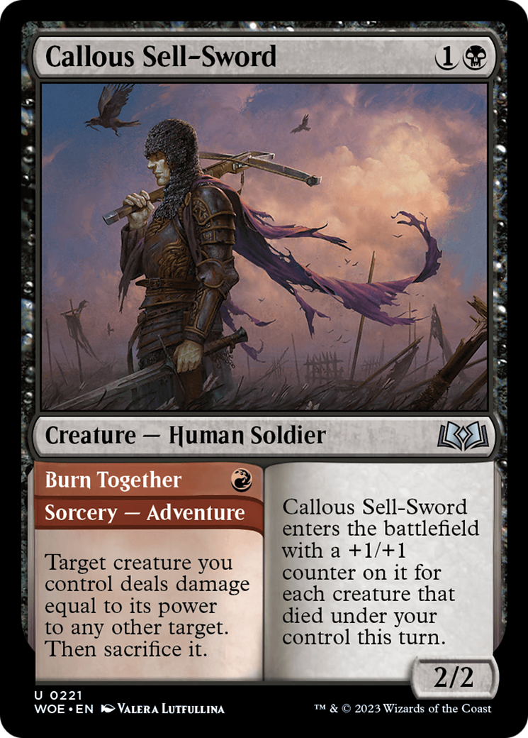 Callous Sell-Sword // Burn Together [Wilds of Eldraine] | Galaxy Games LLC