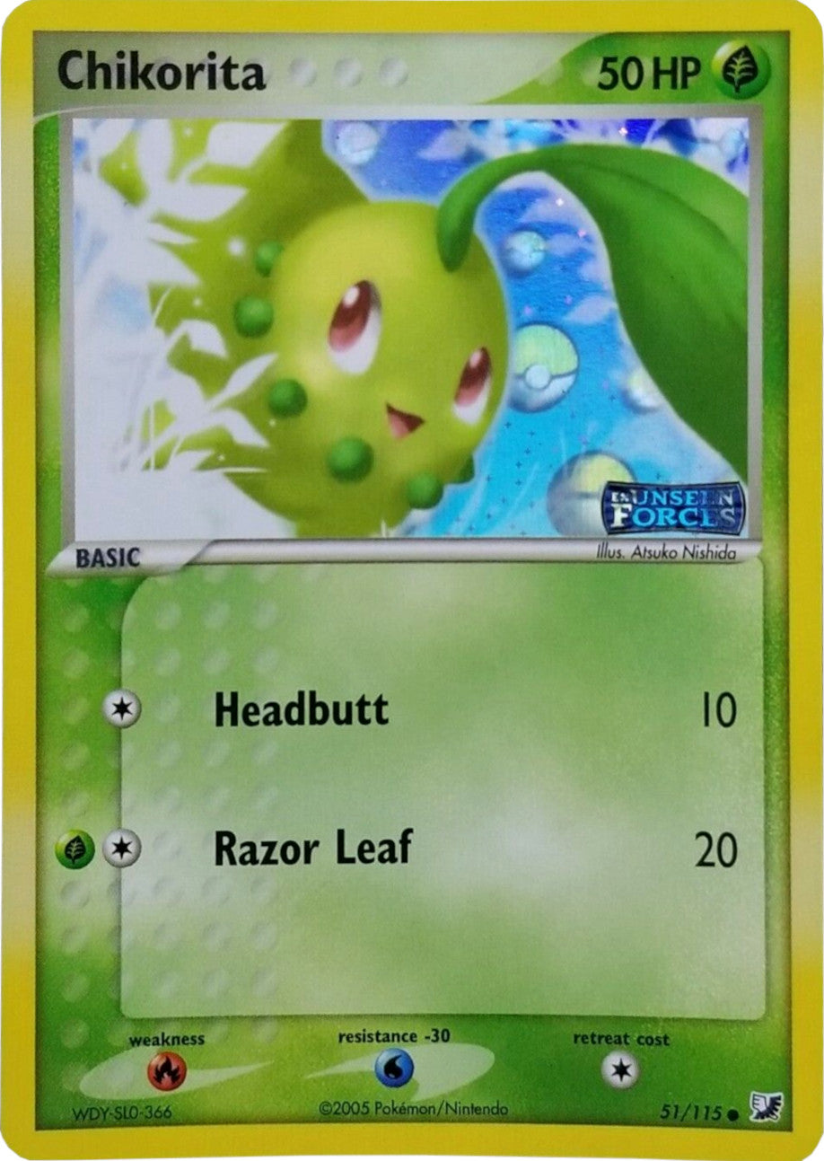 Chikorita (51/115) (Stamped) [EX: Unseen Forces] | Galaxy Games LLC