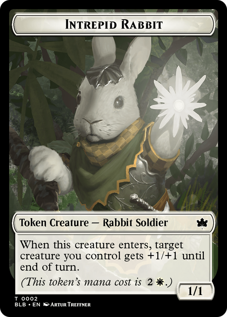 Wall // Intrepid Rabbit Double-Sided Token [Bloomburrow Tokens] | Galaxy Games LLC