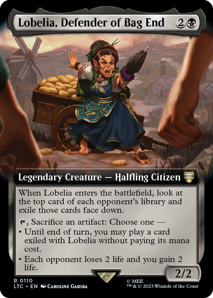 Lobelia, Defender of Bag End (Extended Art) [The Lord of the Rings: Tales of Middle-Earth Commander] | Galaxy Games LLC