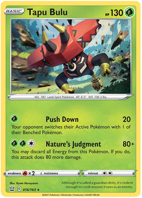 Tapu Bulu (016/163) (Theme Deck Exclusive) [Sword & Shield: Battle Styles] | Galaxy Games LLC