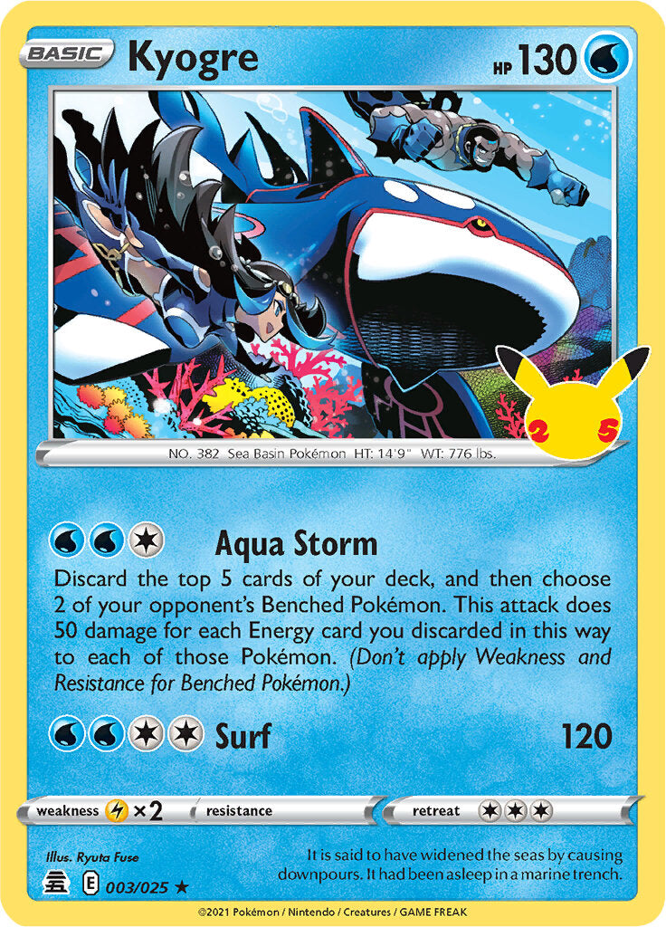 Kyogre (003/025) [Celebrations: 25th Anniversary] | Galaxy Games LLC