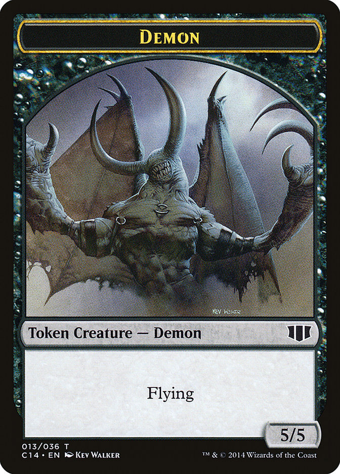 Demon (013/036) // Zombie (016/036) Double-Sided Token [Commander 2014 Tokens] | Galaxy Games LLC