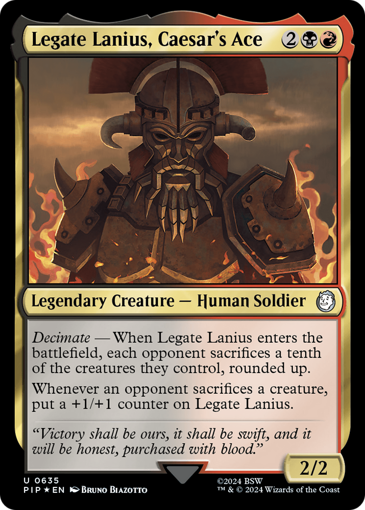 Legate Lanius, Caesar's Ace (Surge Foil) [Fallout] | Galaxy Games LLC