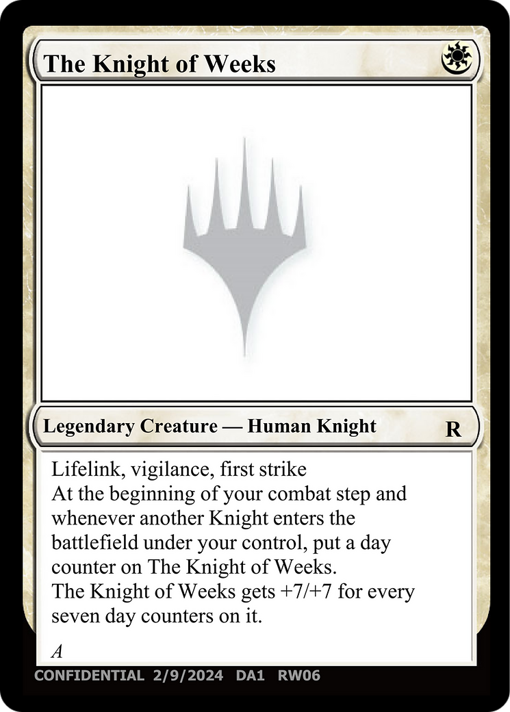 The Knight of Weeks [Unknown Event] | Galaxy Games LLC