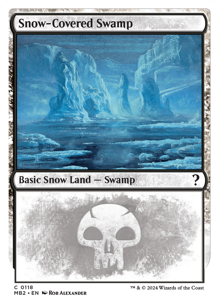 Snow-Covered Swamp (White Border) [Mystery Booster 2] | Galaxy Games LLC