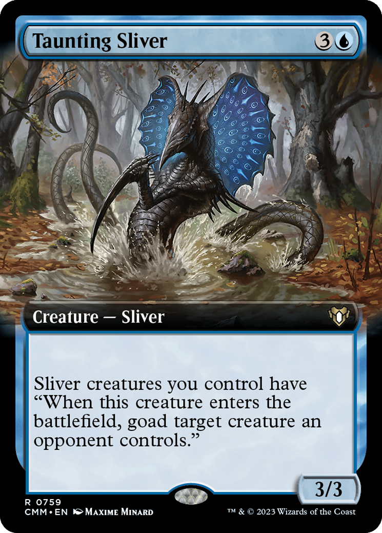 Taunting Sliver (Extended Art) [Commander Masters] | Galaxy Games LLC