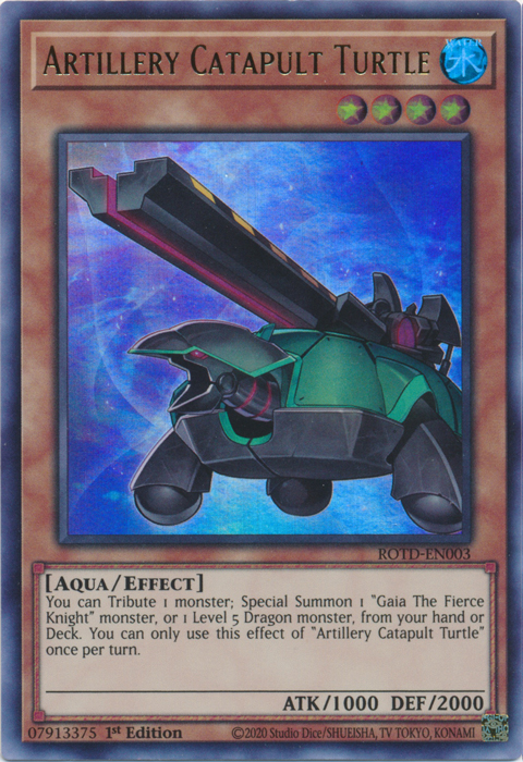 YuGiOh Rise of the Duelist Artillery Catapult Turtle ROTD-EN003