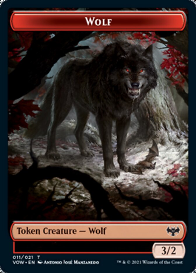 Wolf (011) // Human (010) Double-Sided Token [Innistrad: Crimson Vow Tokens] | Galaxy Games LLC