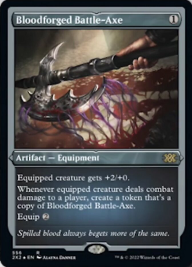 Bloodforged Battle-Axe (Foil Etched) [Double Masters 2022] | Galaxy Games LLC