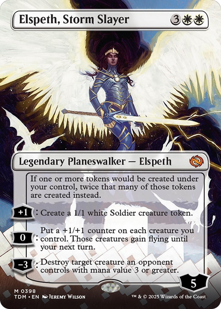 Elspeth, Storm Slayer (Borderless) [Tarkir: Dragonstorm] | Galaxy Games LLC