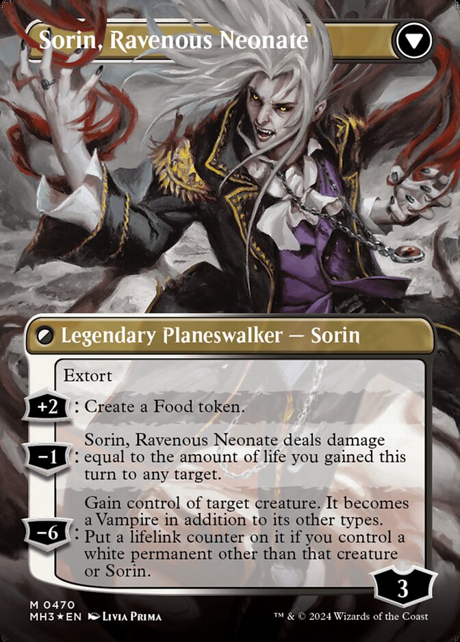 Sorin of House Markov // Sorin, Ravenous Neonate (Borderless) (Textured Foil) [Modern Horizons 3] | Galaxy Games LLC