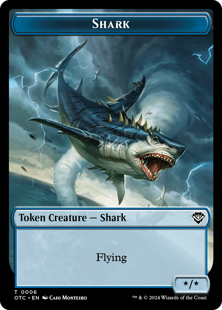 Ape // Shark Double-Sided Token [Outlaws of Thunder Junction Commander Tokens] | Galaxy Games LLC