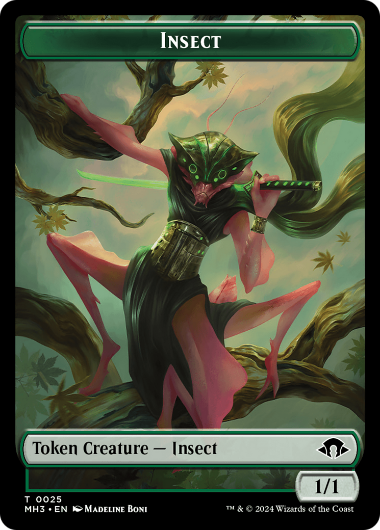 Beast (0015) // Insect (0025) Double-Sided Token [Modern Horizons 3 Commander Tokens] | Galaxy Games LLC