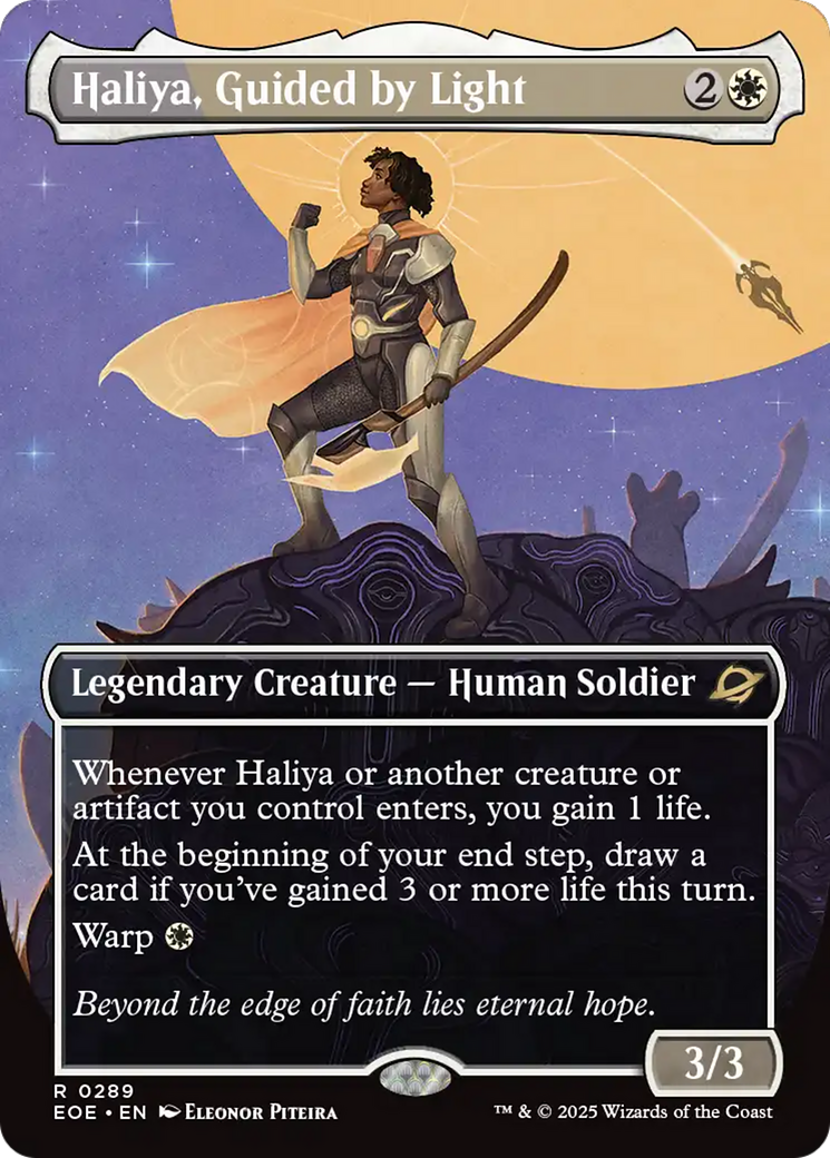 Haliya, Guided by Light (Borderless) [Edge of Eternities] | Galaxy Games LLC
