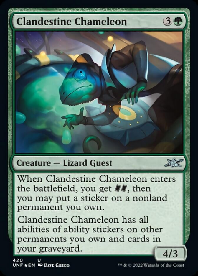 Clandestine Chameleon (Galaxy Foil) [Unfinity] | Galaxy Games LLC