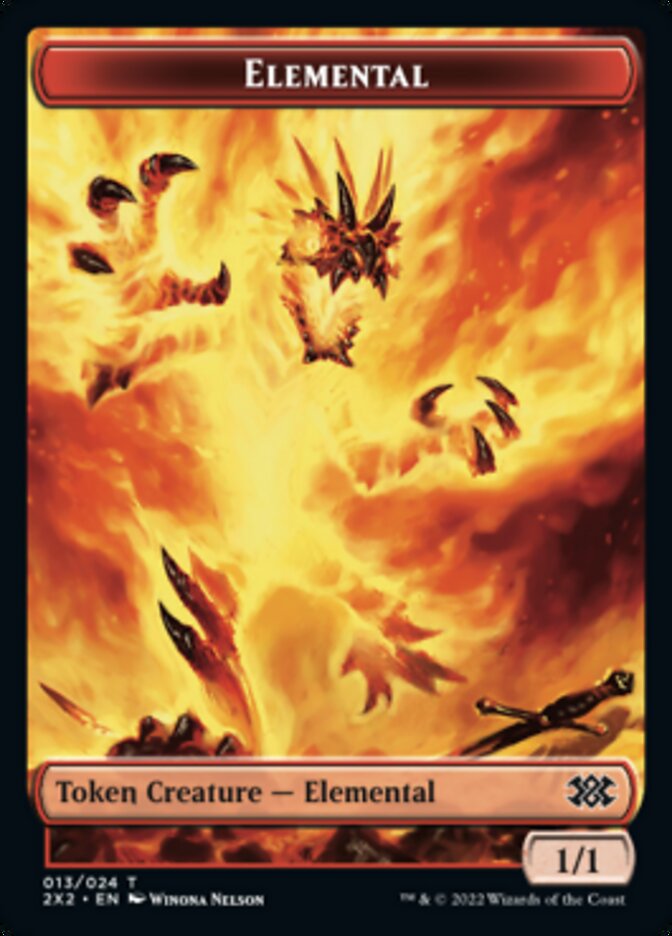 Elemental // Angel Double-Sided Token [Double Masters 2022 Tokens] | Galaxy Games LLC