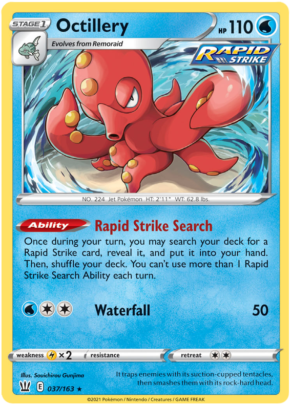 Octillery (037/163) (Theme Deck Exclusive) [Sword & Shield: Battle Styles] | Galaxy Games LLC