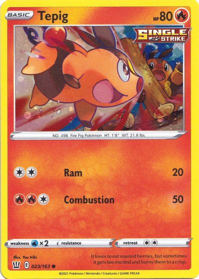 Tepig (023/163) (Cosmos Holo) [Sword & Shield: Battle Styles] | Galaxy Games LLC