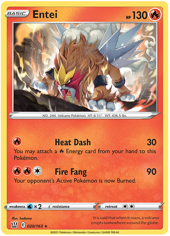 Entei (020/163) [Sword & Shield: Battle Styles] | Galaxy Games LLC