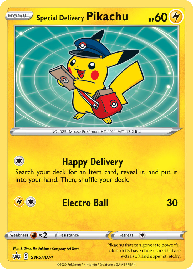 Special Delivery Pikachu (SWSH074) [Sword & Shield: Black Star Promos] | Galaxy Games LLC