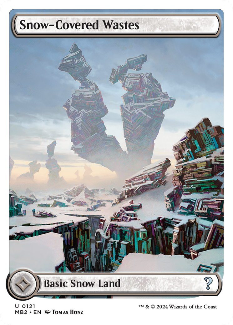 Snow-Covered Wastes (White Border) [Mystery Booster 2] | Galaxy Games LLC