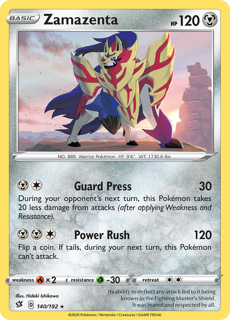 Zamazenta (140/192) (Cracked Ice Holo) (Theme Deck Exclusive) [Sword & Shield: Rebel Clash] | Galaxy Games LLC