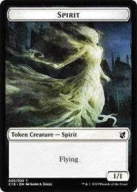 Spirit // Human Double-Sided Token [Commander 2019 Tokens] | Galaxy Games LLC